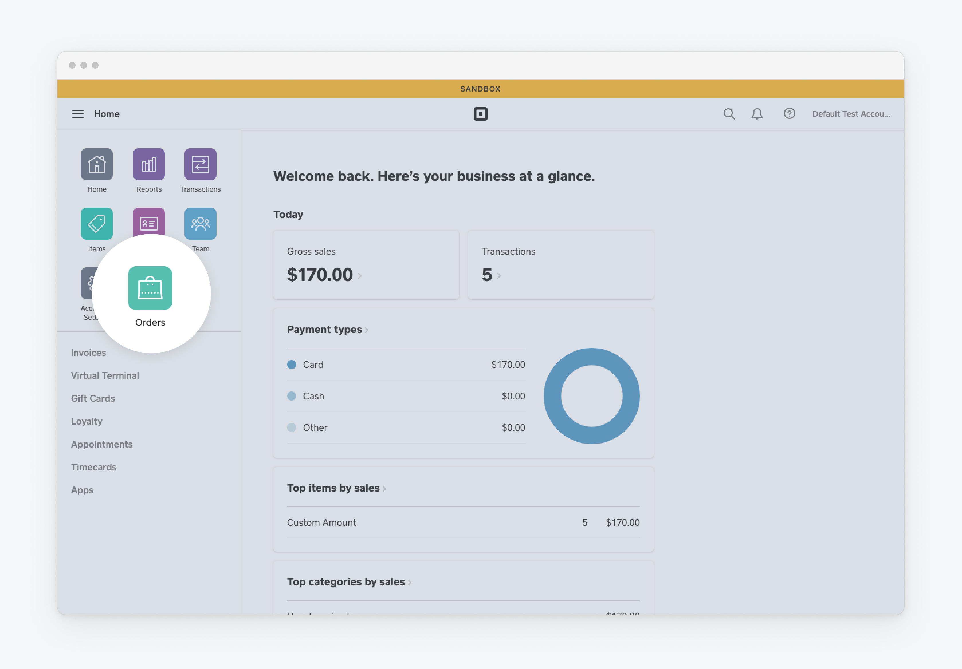 A graphic showing the pickup order in the Square Dashboard.