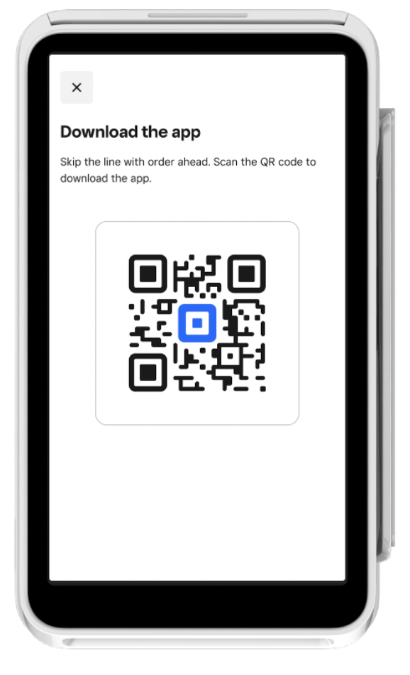 A Square Terminal showing a screen asking the buyer how they want to receive reminders from the seller.